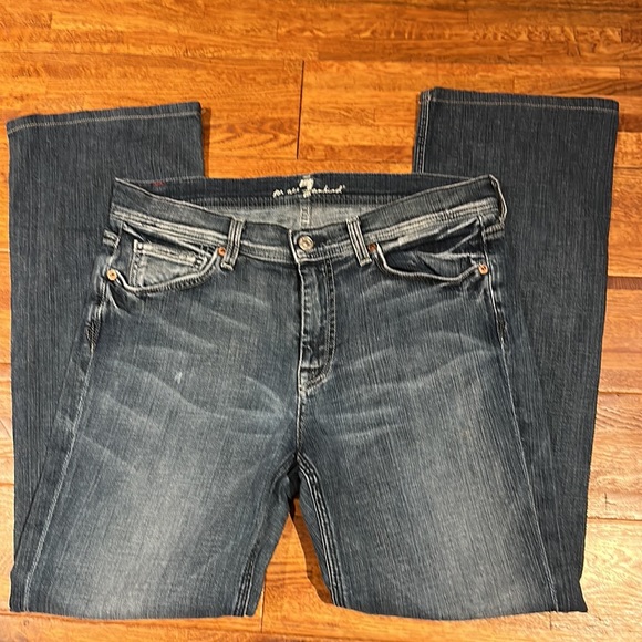 7 For All Mankind 7FAM Women's 31 Flynt Blue Bootcut Jeans Made in USA - Picture 11 of 16